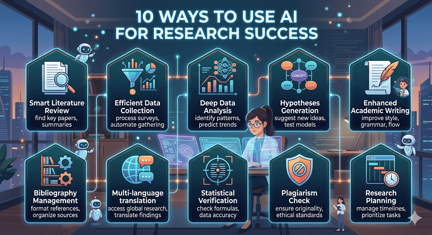 10 วิธีใช้ AI ช่วยทำวิจัย