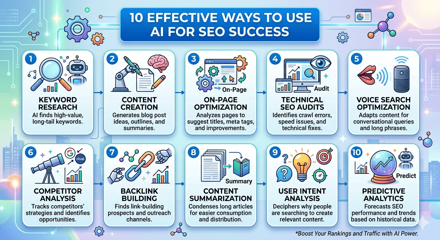 10 วิธีใช้ AI ทำ SEO