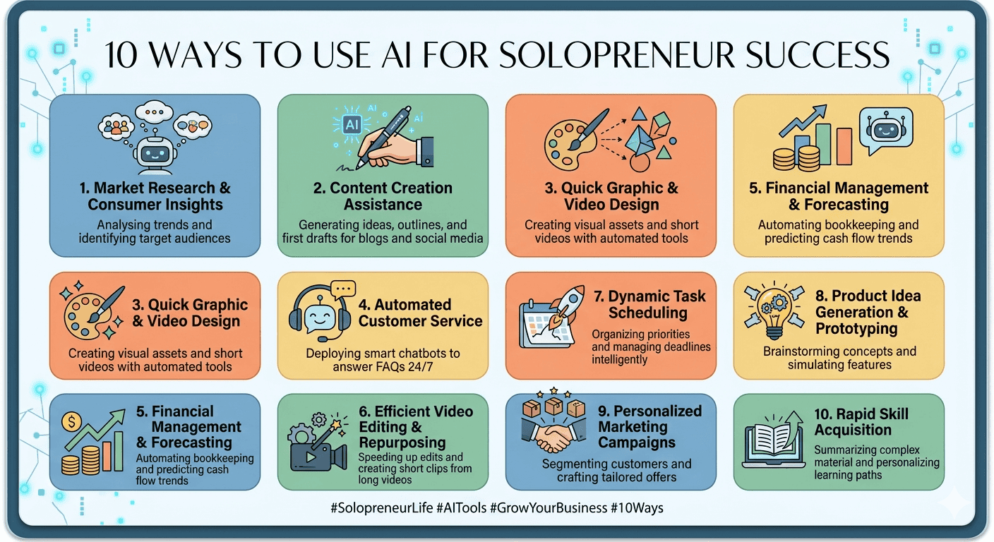 10 วิธีใช้ AI ทำธุรกิจแบบ Solo