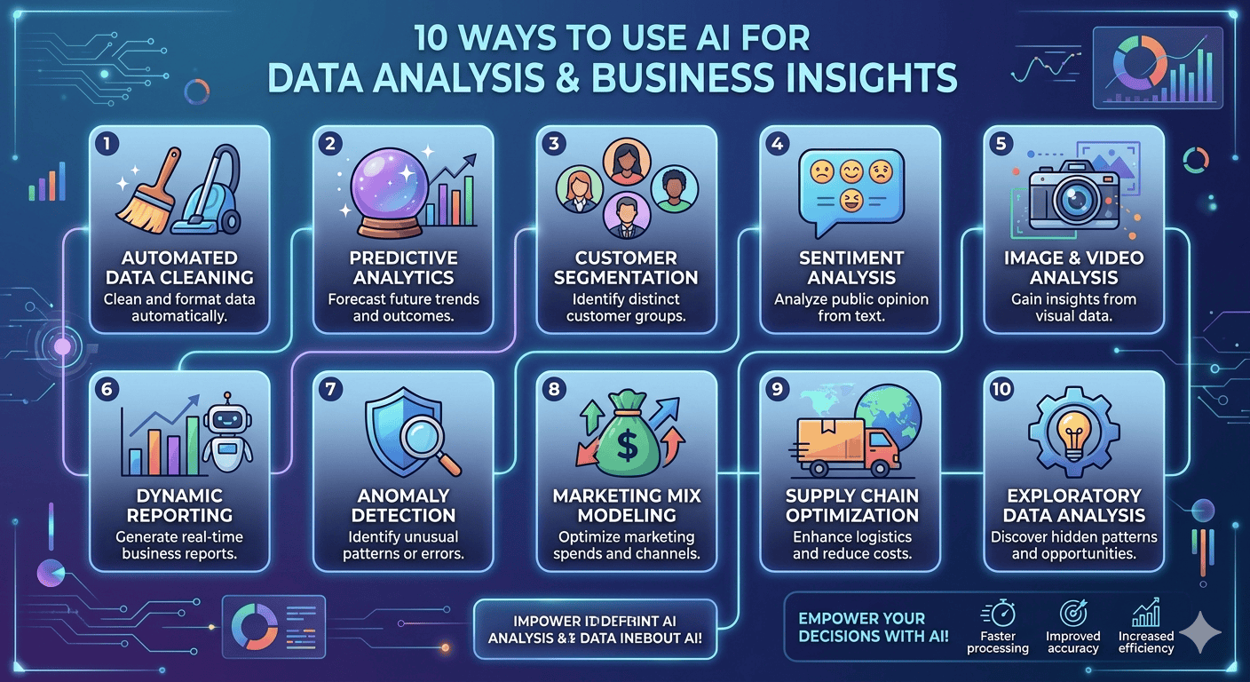 10 วิธีใช้ AI วิเคราะห์ข้อมูล