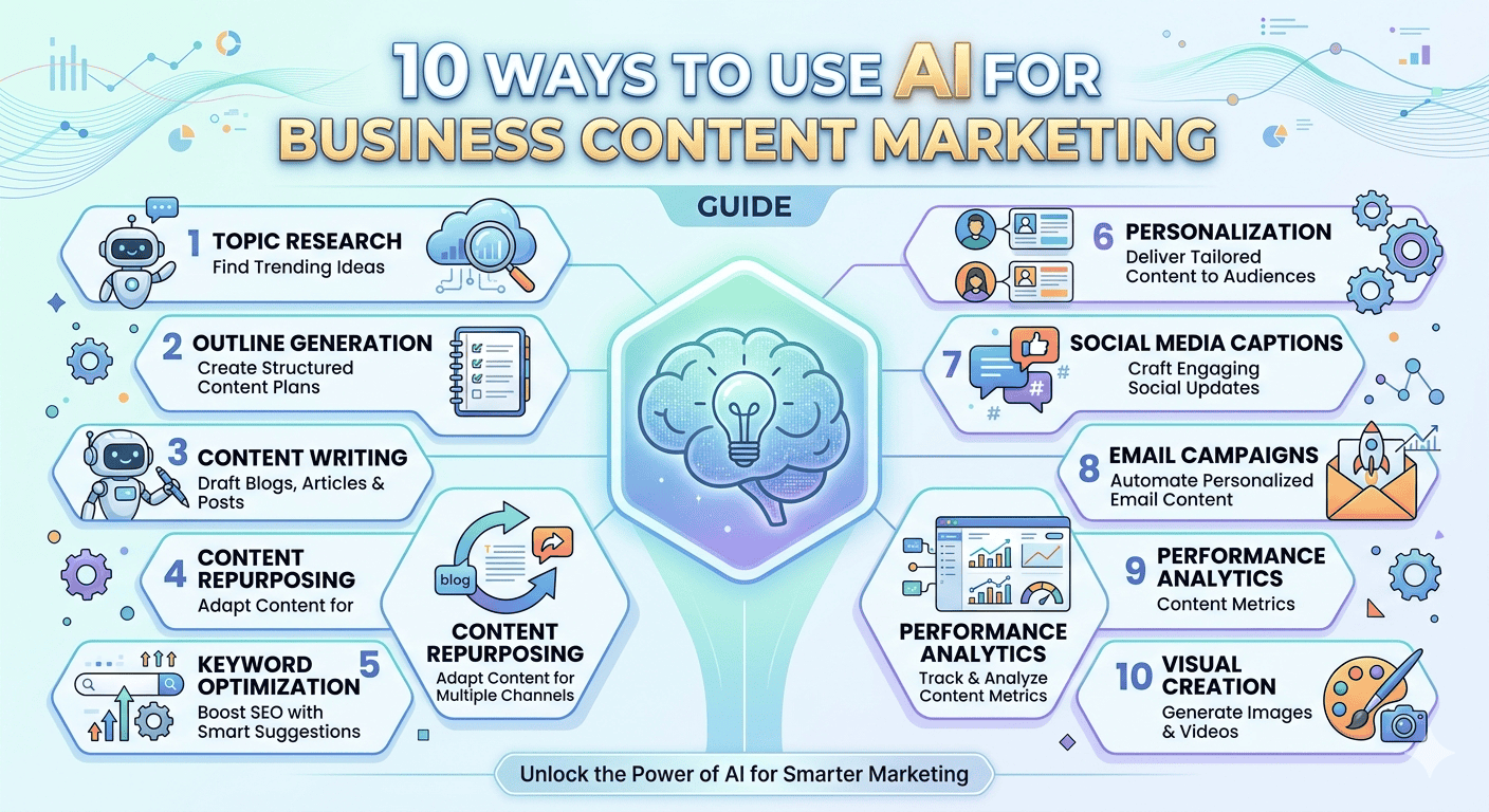 10 วิธีใช้ AI สร้าง Content ธุรกิจ