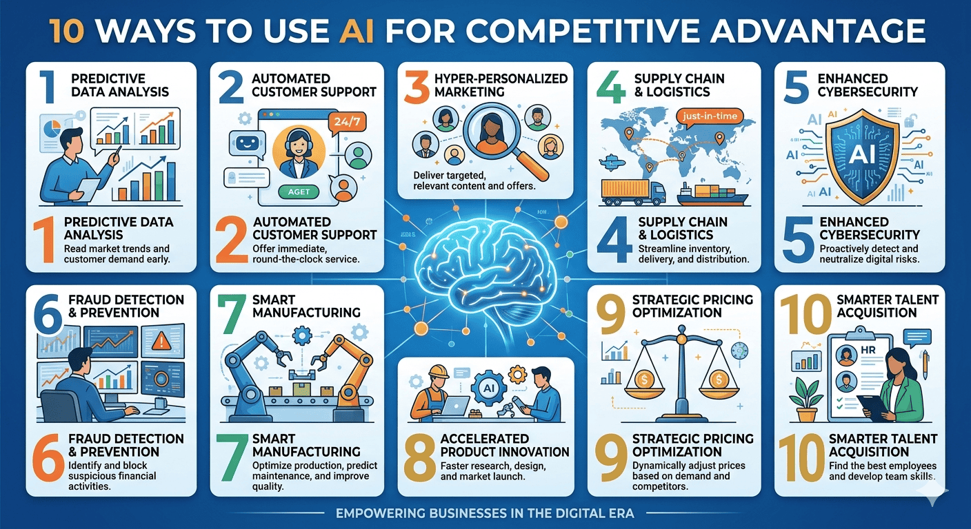 10 วิธีใช้ AI สร้างความได้เปรียบ