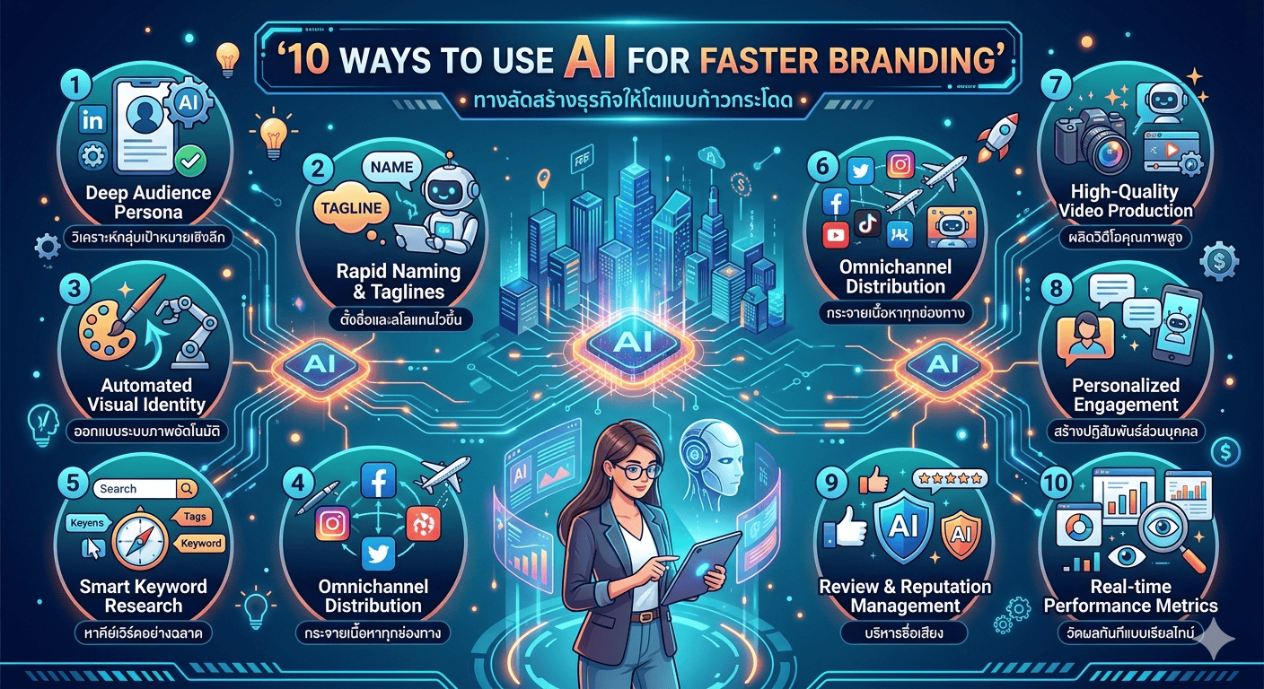 10 วิธีใช้ AI สร้างแบรนด์ไวขึ้น