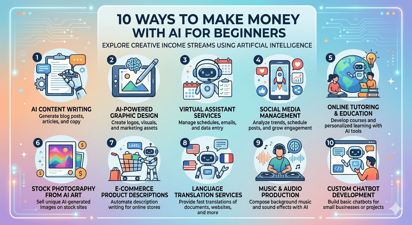10 วิธีใช้ AI หาเงินออนไลน์สำหรับมือใหม่
