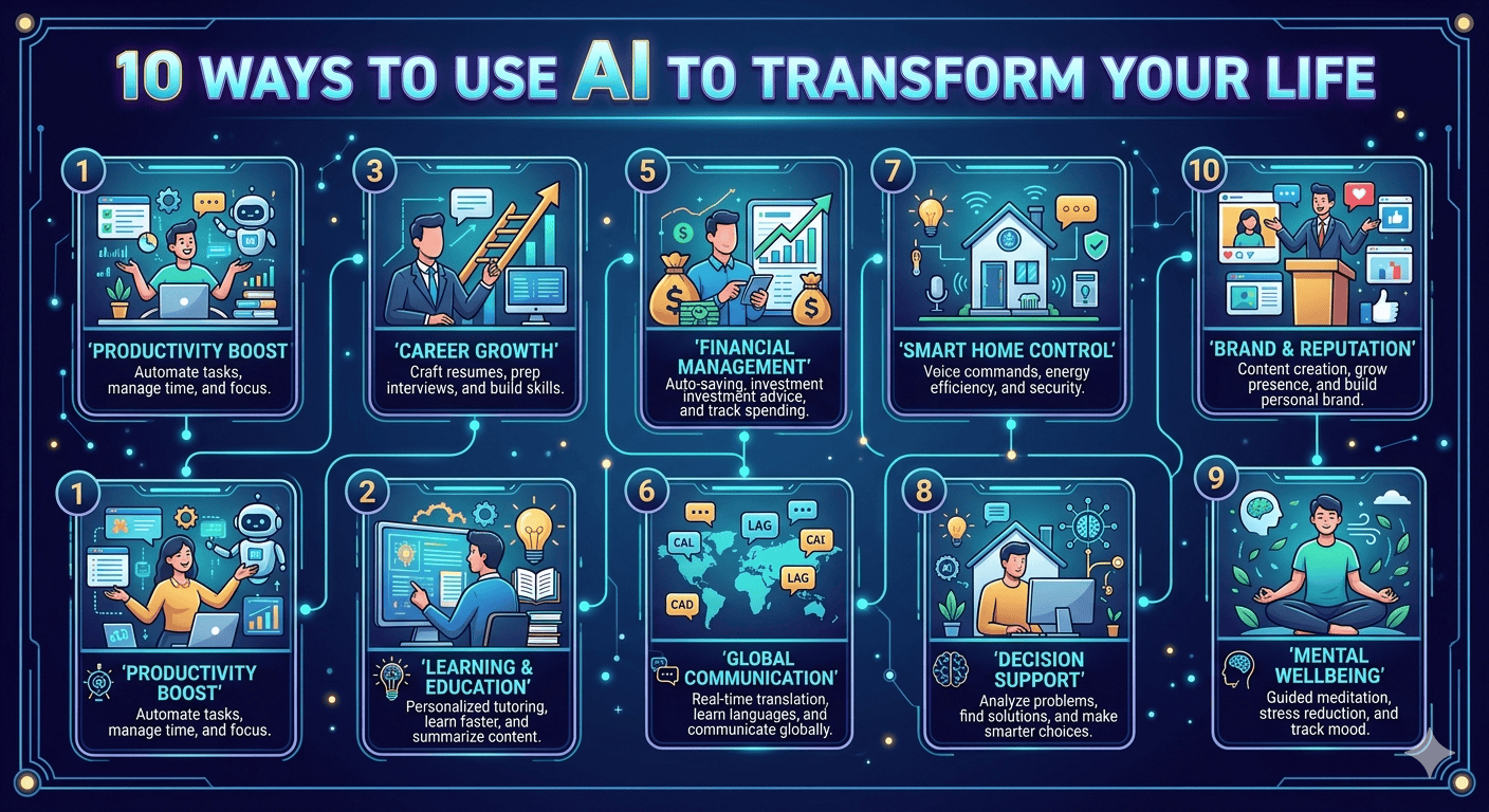10 วิธีใช้ AI เปลี่ยนชีวิต
