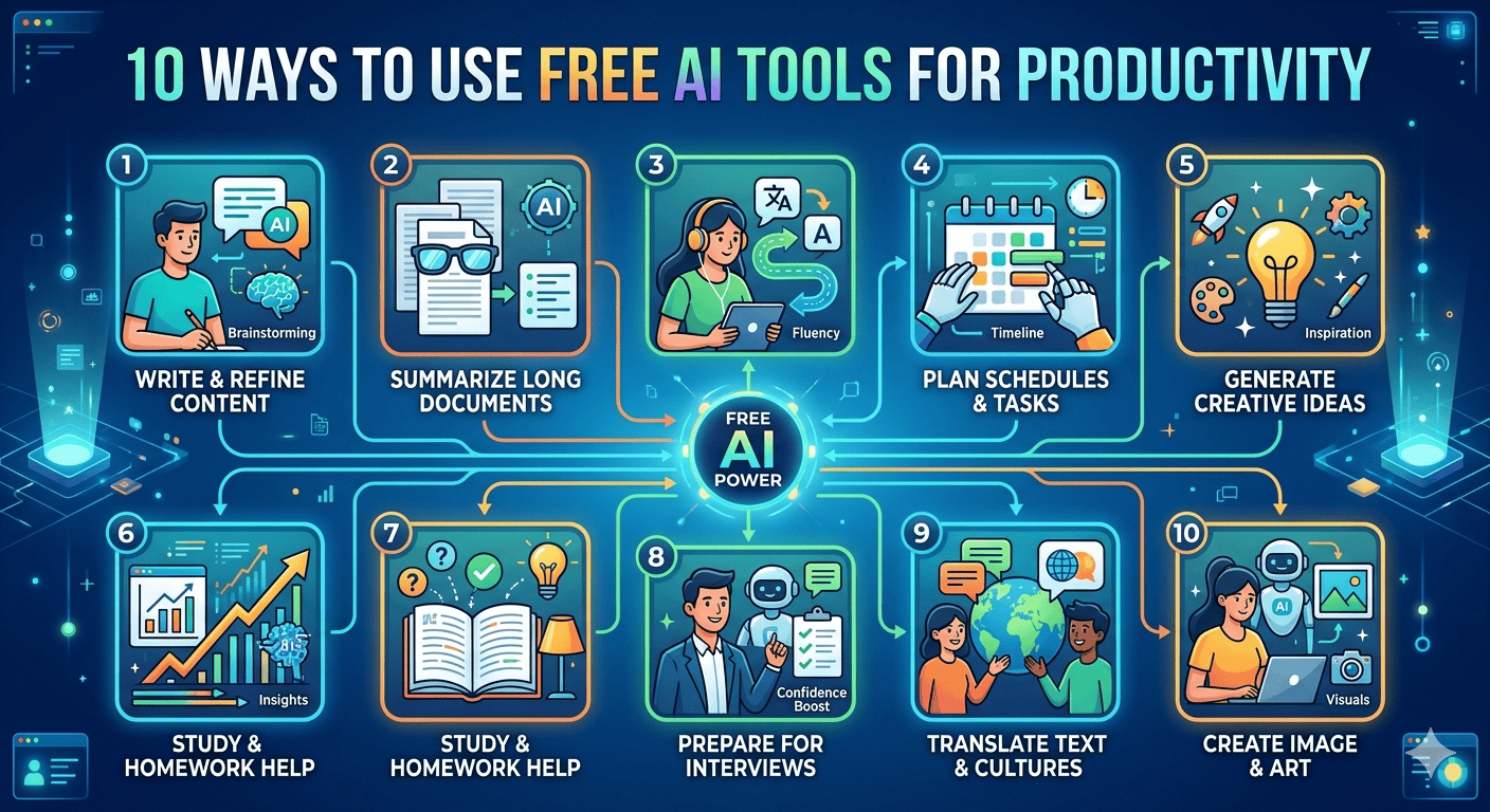 10 วิธีใช้ AI แบบไม่เสียเงิน