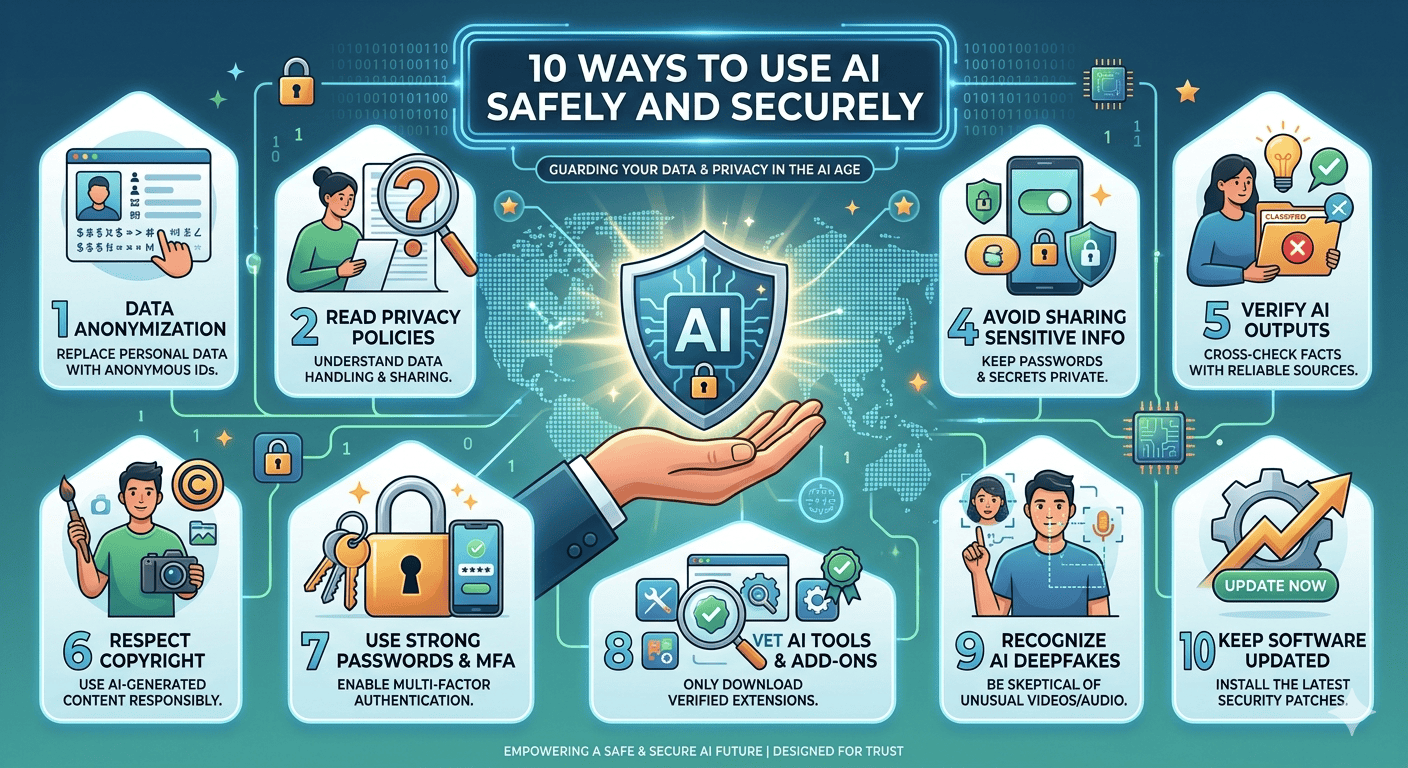 10 วิธีใช้ AI ให้ปลอดภัย